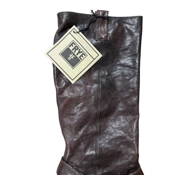 Frye Womens 8.5M Steffi Harness Brown Knee High Leather Pull On Riding Boots New - Picture 4 of 13